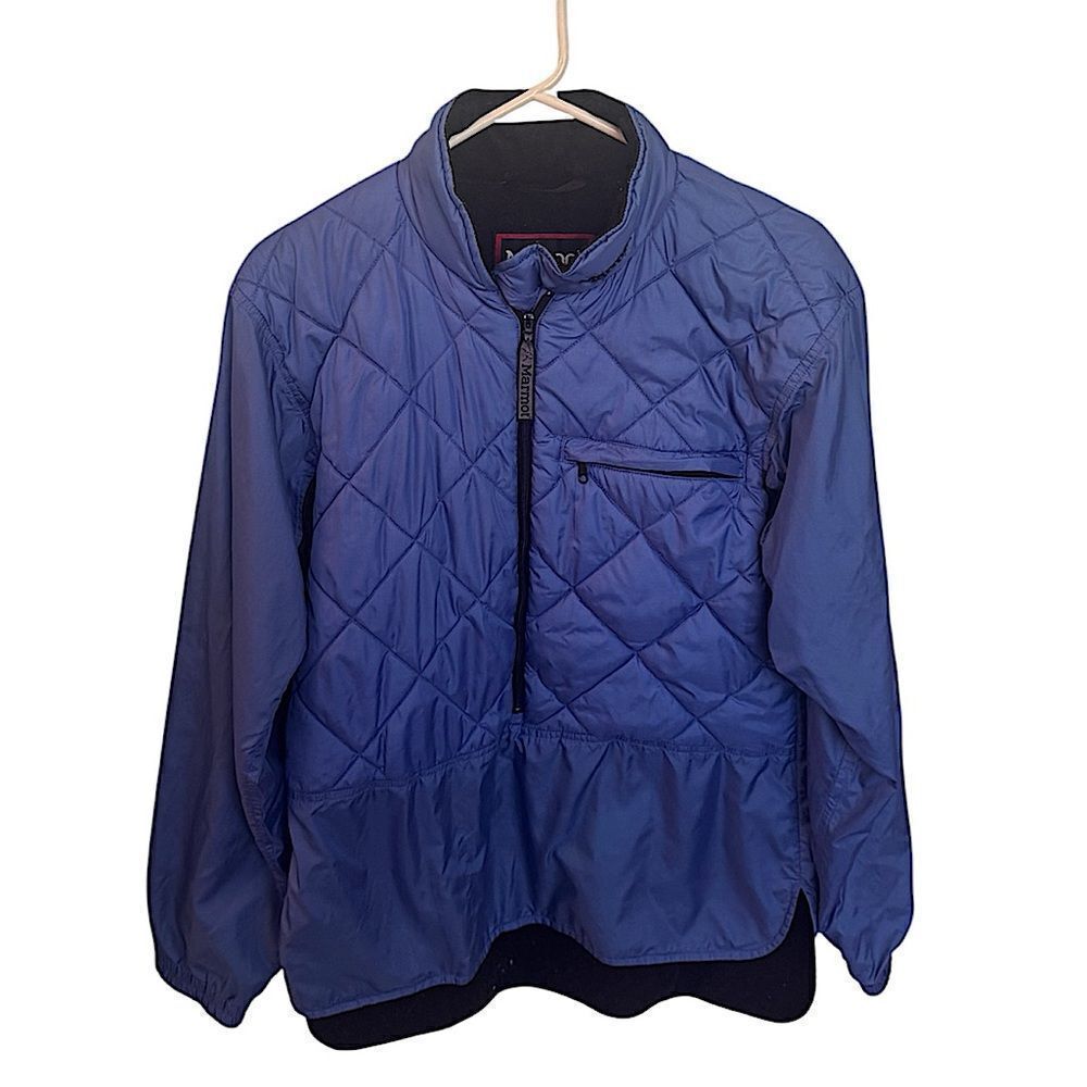 Marmot Women's DriClime Mid weight Fleece Lined Zip Pull Over Jacket Blue Sz S